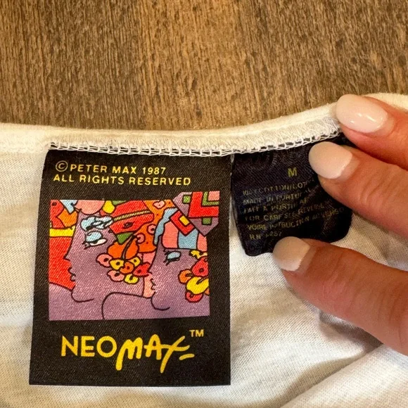 Vintage Peter Max Neomax 1987 Art Long Sleeve T Shirt - Rare! - Picture 2 of 2